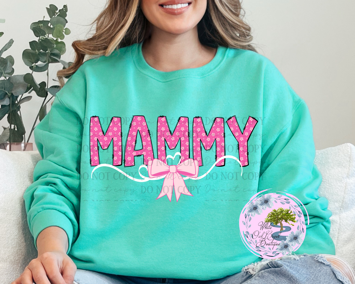 Personalized Floral Bow Doodle T-Shirt or Sweatshirt