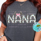 Nana Camo Blue Deer Antlers Pink Bow T-Shirt