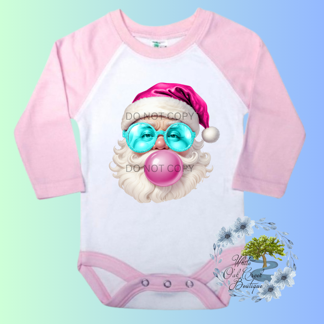 Pink Santa Bubble Gum DTF Transfer