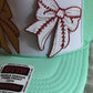 Baseball Bow Glitter Trim Hat Patch