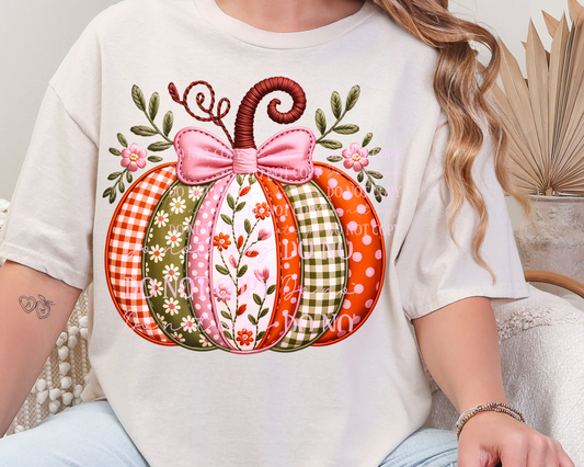 DTF Transfer Quilted Pumpkin
