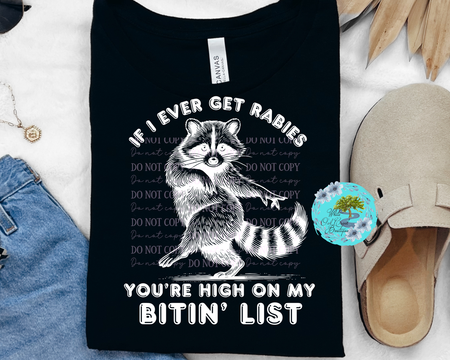 DTF Transfer Raccoon If I Ever Get Rabies
