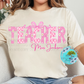 Teacher Pink Bow Personalized T-Shirt