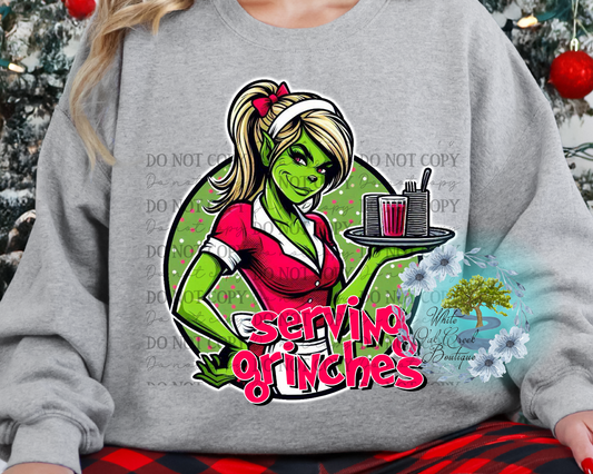 Waitress Sweatshirt or T-Shirt Green Guy