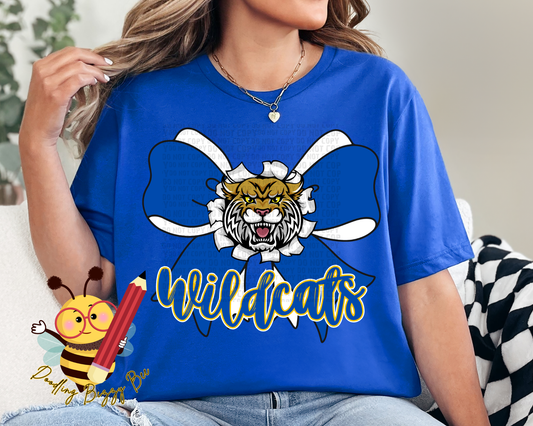 Wildcats Blue Bow T-Shirt