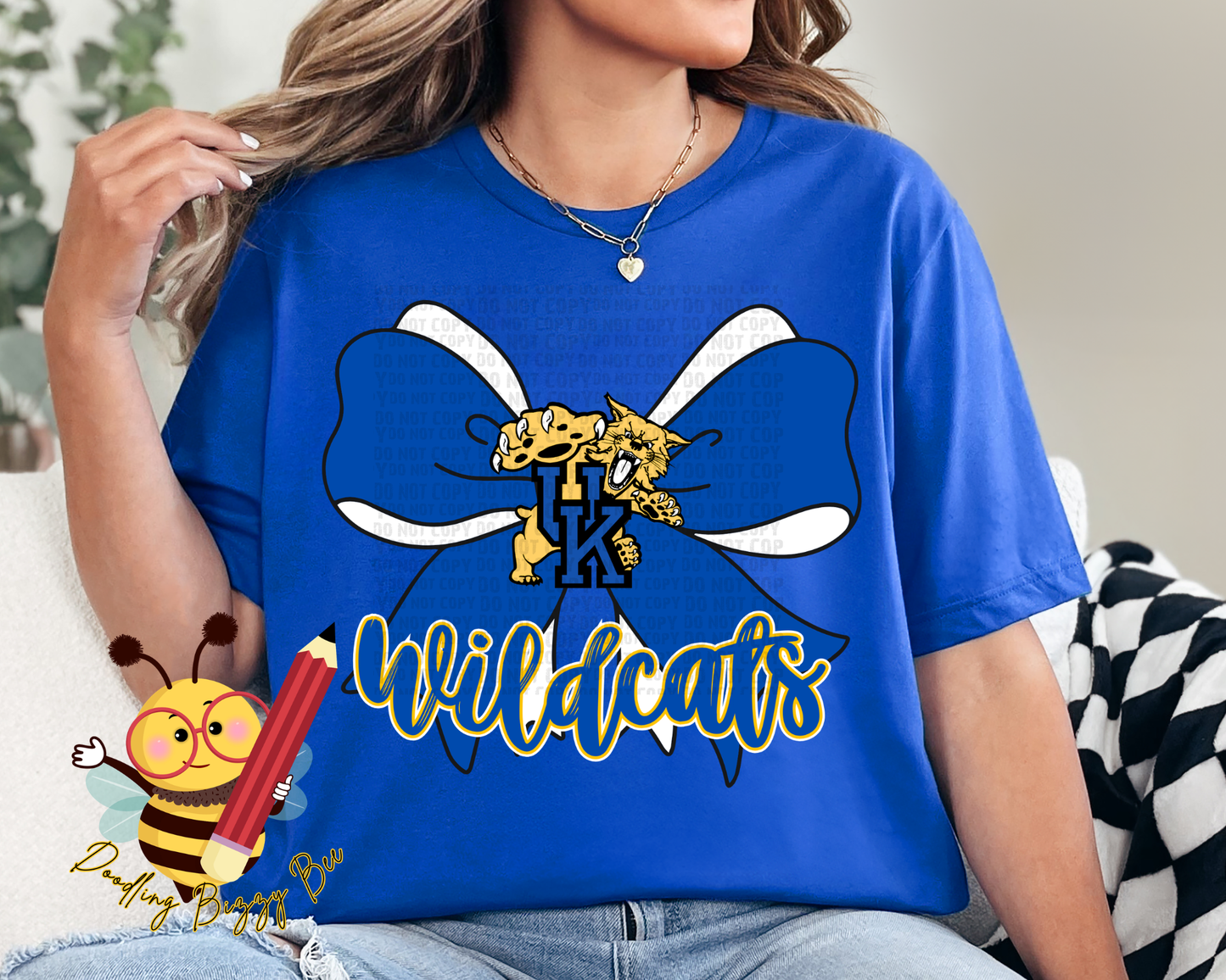 Wildcats Kentucky Blue Bow T-Shirt