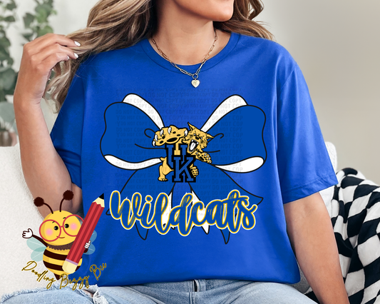 Wildcats Kentucky Blue Bow T-Shirt