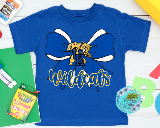 YOUTH Wildcats Blue Bow T-shirt&nbsp;