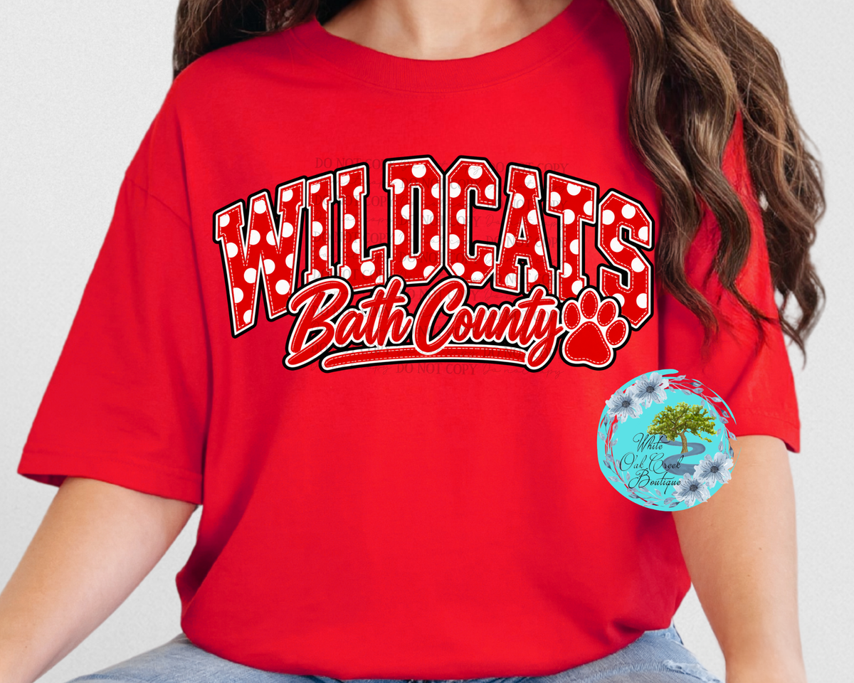 Bath County Polkadots Wildcats CATS T-Shirt