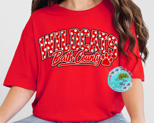 Bath County Polkadots Wildcats CATS T-Shirt
