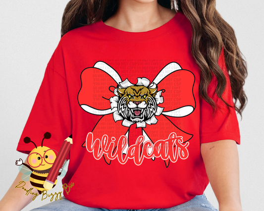 Wildcats Red Bow T-Shirt