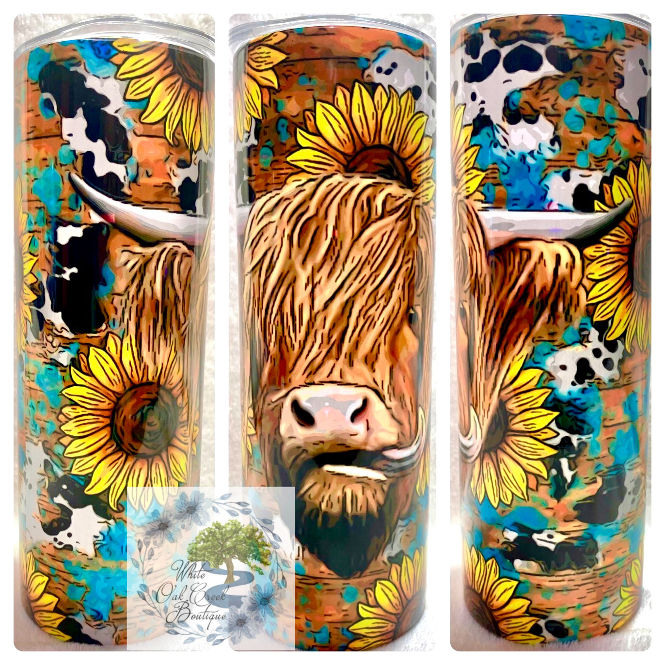 Highland Cow Sunflower Tumbler