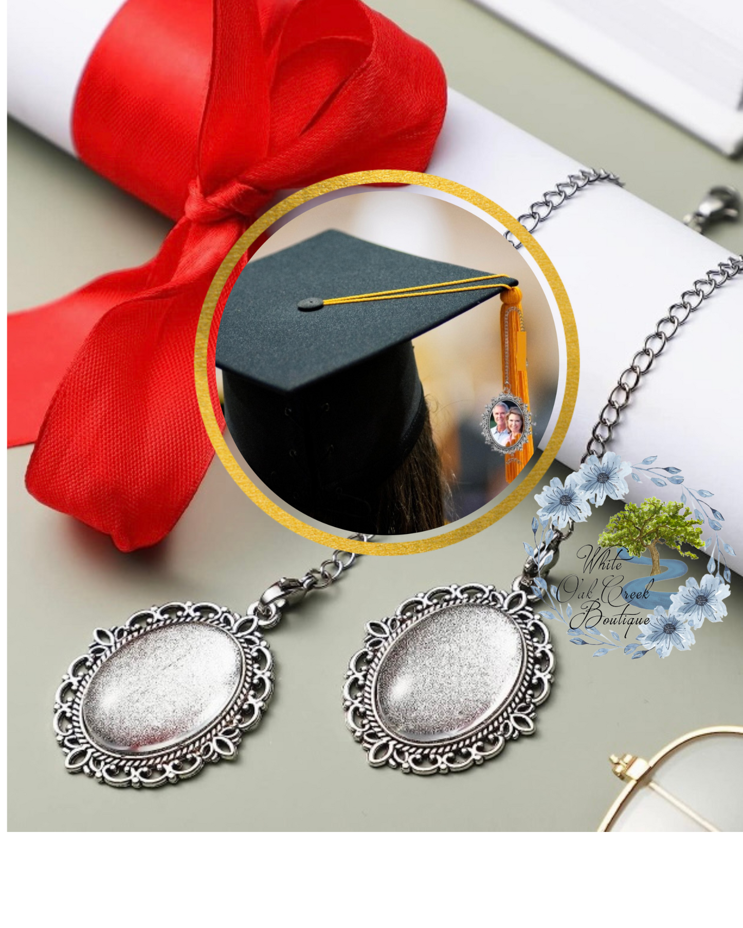 Graduation Memorial Photo Charm