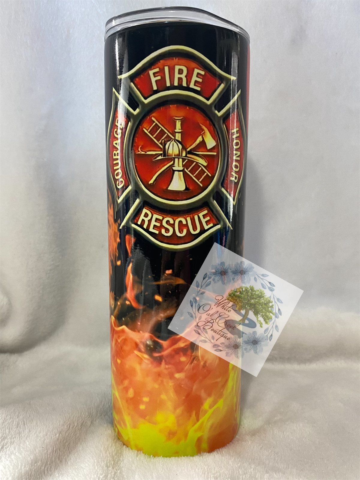 Fire Rescue Axe & Flag Tumbler