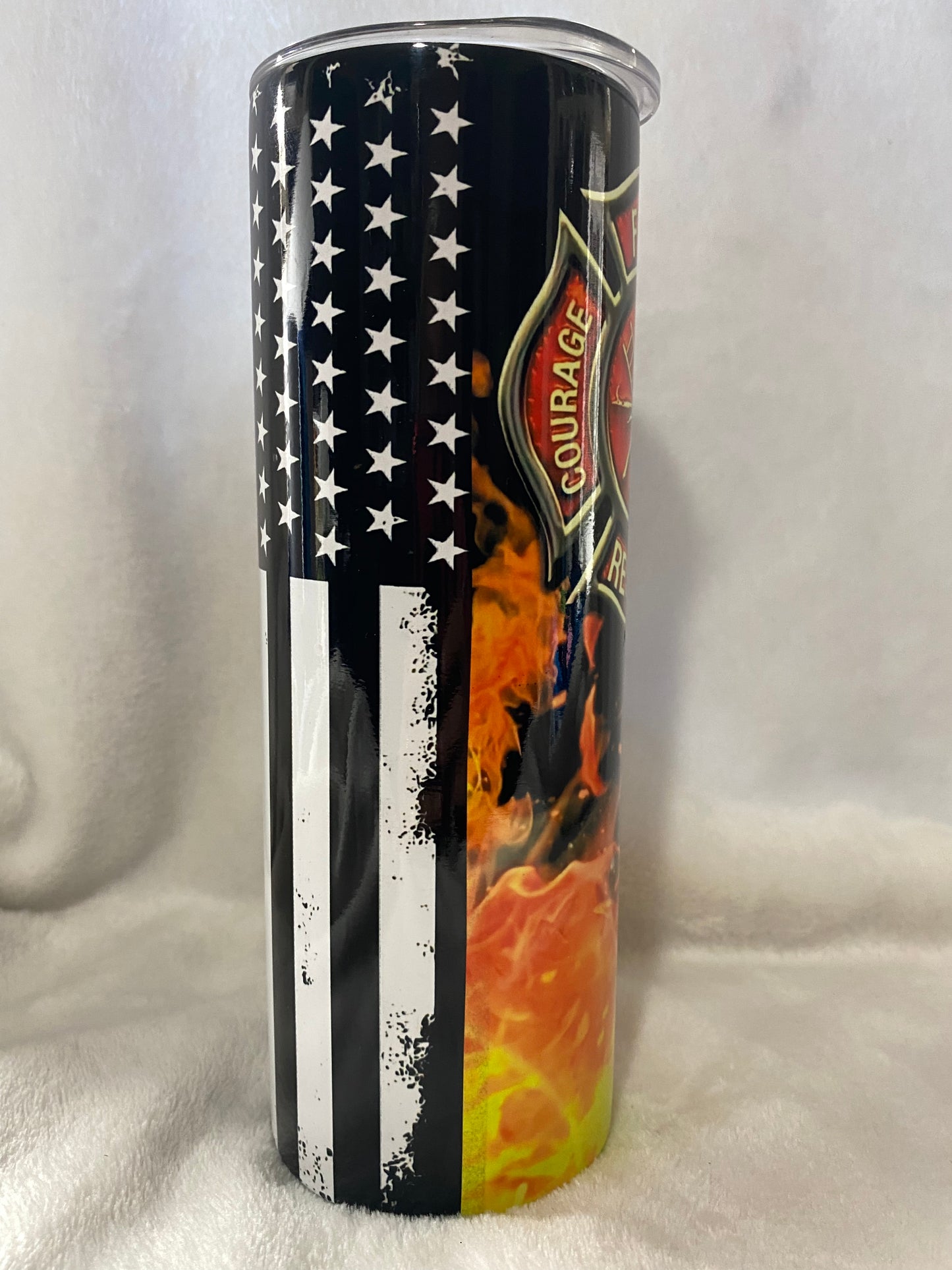 Fire Rescue Axe & Flag Tumbler